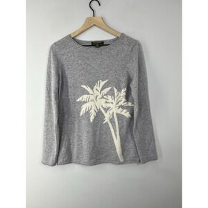 Tommy Bahama 100% Cashmere Palm Tree Sweater Small Gray Knit